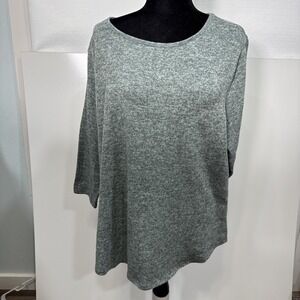 Perch Blu Pepper Womens 2XL XXL Sage Gray Bows On  Pullover  Shirt‎ Top